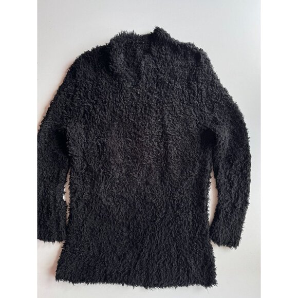 R13 Black Wool Blend Teddy Bear Crew Neck Oversized Sweater Dress, Size S - Picture 4 of 13